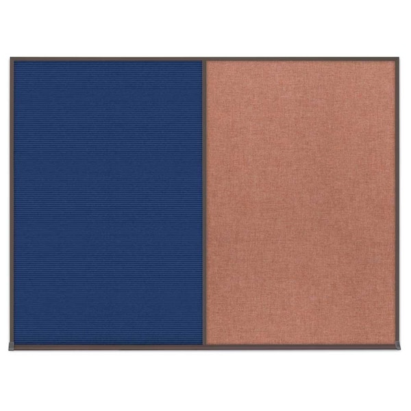 Double Door Radius Corkboard, 42"X32", S, UV80025-SATIN-SURF